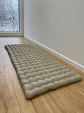 Natural linen floor topper filled organic buckwheat hulls filling yoga mat multi chamber futon in Linen fabric