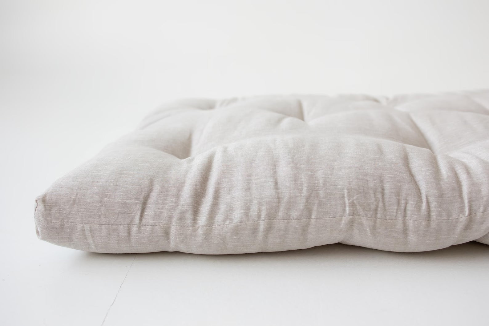 Linen shikibuton mat 3” thick organic mat with hemp fiber filler inside in natural non-dyed