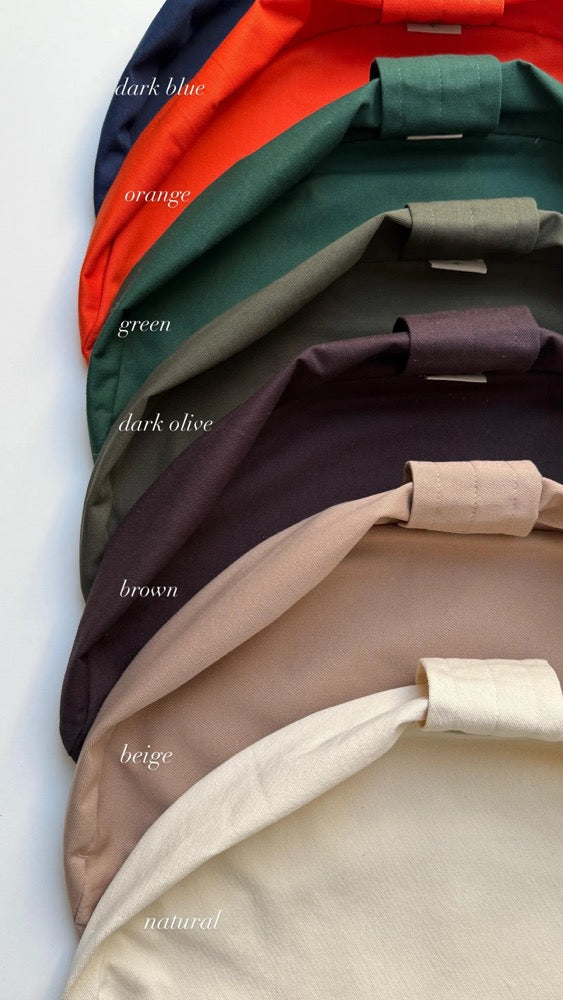 cotton Meditation Cresсent cushion filled with buckwheat hulls